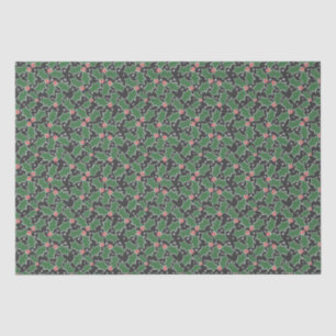 Red and Green Holly Christmas Tissue Paper