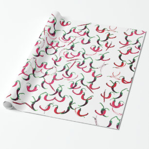 Red and green hot peppers  wrapping paper
