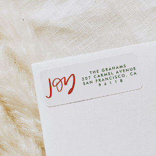 Red and Green Joy Return Address Label