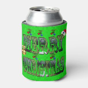 Red And Green Lawn Bowls Christmas Design, Can Cooler
