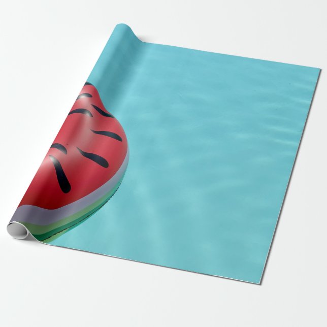 Red and green lifebuoy on swimming pool wrapping paper (Unrolled)