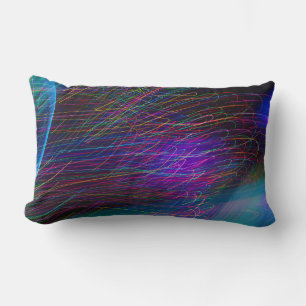 Red and green lines wallpaper lumbar cushion