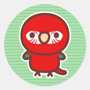 Red-and-green macaw classic round sticker