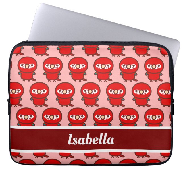 Red-and-green macaw laptop sleeve (Front)