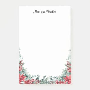 Red and Green Merry Christmas Custom Name Notes