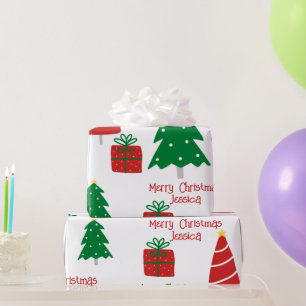 Red and Green Merry Christmas Wrapping Paper