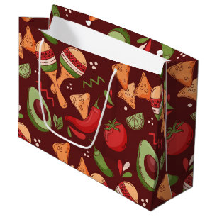 Red And Green Mexican Food Large Gift Bag