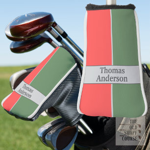 Red and Green Minimalist Design Golf Head Cover