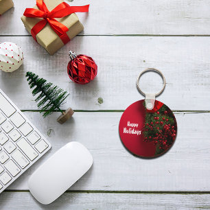 Red And Green Mistletoe Decoration keychain