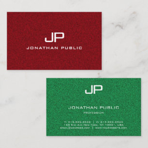 Red And Green Monogram Modern Elegant Template Business Card
