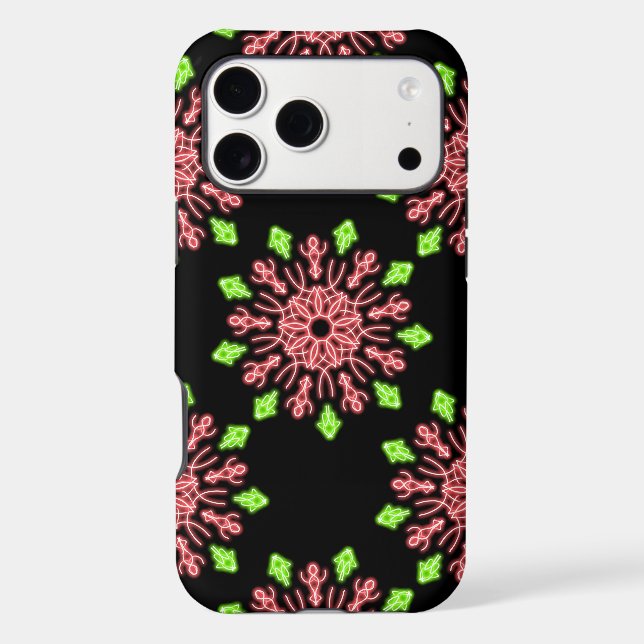 Red and green neon flower (Back)