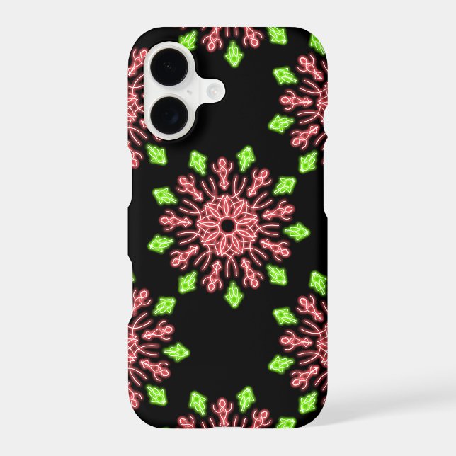 Red and green neon flower (Back)