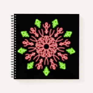 Red and green neon flower notebook