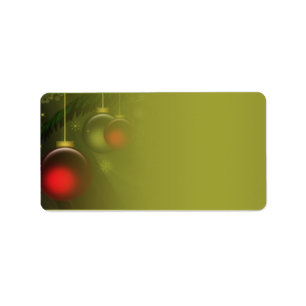 Red and Green Ornament Christmas Address Labels