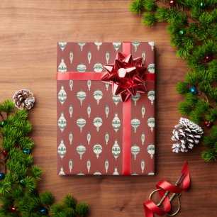 Red and Green Ornament Holiday Gift Wrap