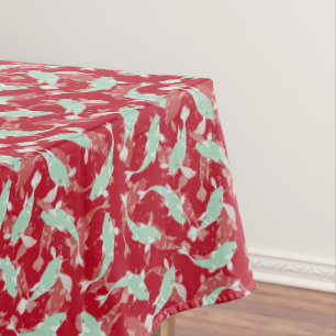 Red and Green Pattern - Koi Fish Tablecloth