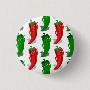Red And Green Pepper Divas Cartoon Pattern 3 Cm Round Badge