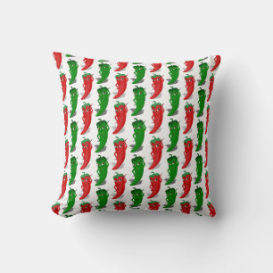 Red And Green Pepper Divas Cartoon Pattern Cushion