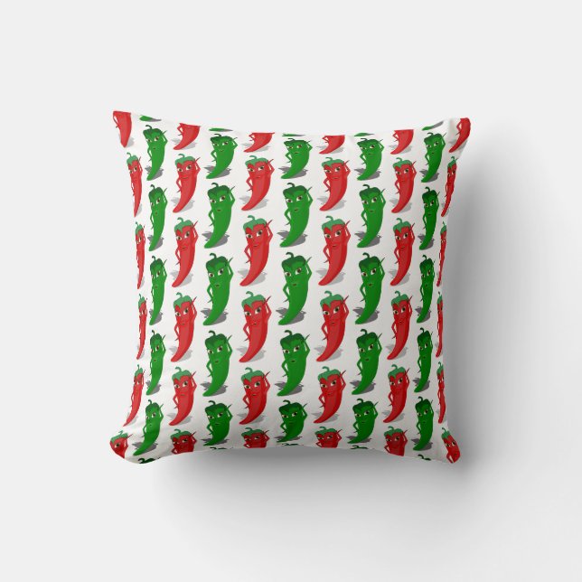 Red And Green Pepper Divas Cartoon Pattern Cushion (Front)