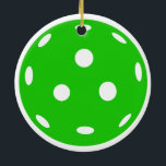 Red and Green Pickleballs Christmas Ceramic Ornament<br><div class="desc">This Christmas pickleball ornament makes a perfect gift for any pickleball lover. One side has a red pickleball and the other side has a green pickleball.</div>