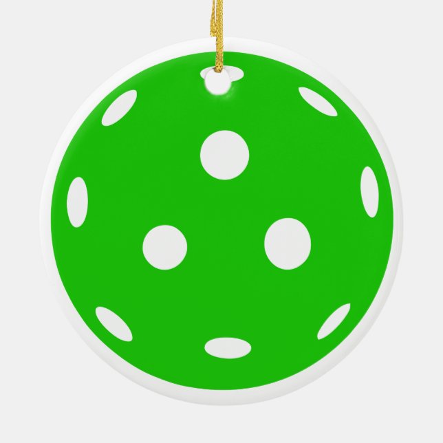Red and Green Pickleballs Christmas Ceramic Ornament (Back)
