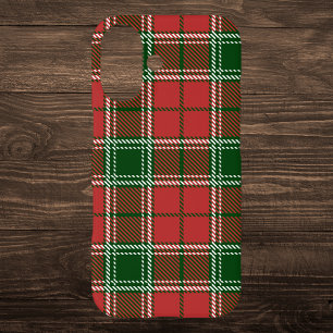 Red and Green Plaid Christmas Pattern iPhone 16 Case