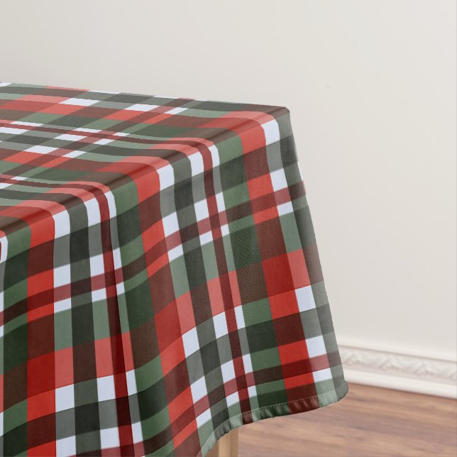 Red and Green Plaid Christmas Tablecloth (In Situ)