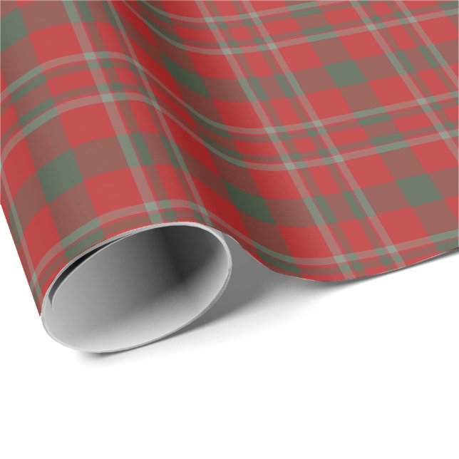 Red and Green Plaid Christmas Wrapping Paper (Roll Corner)