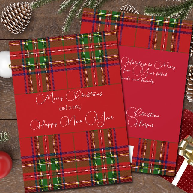 Red and Green Plaid Country Christmas     Holiday Card (Creator Uploaded)