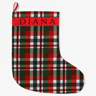 Red and Green Plaid Large Christmas Stocking