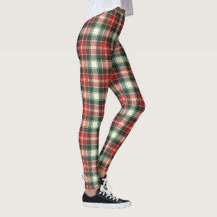 Red And Green Plaid  Leggings