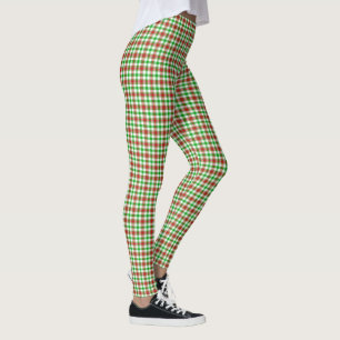Red and Green Plaid Pattern Leggings
