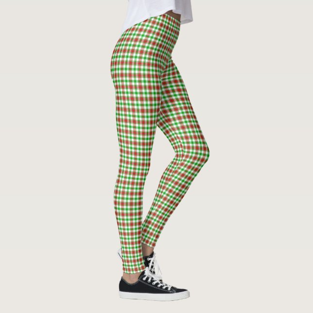Red and Green Plaid Pattern Leggings (Right)