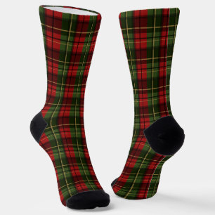 Red And Green Plaid Tartan Festive Pattern Socks