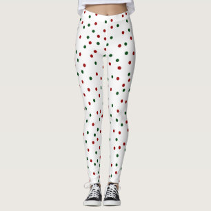 Red and Green Polka dot Leggings