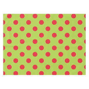 Red and Green Polka Dot Tablecloth