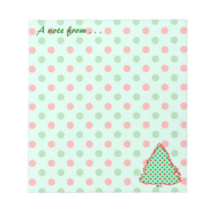 Red and Green Polka Dot Tree Notepad