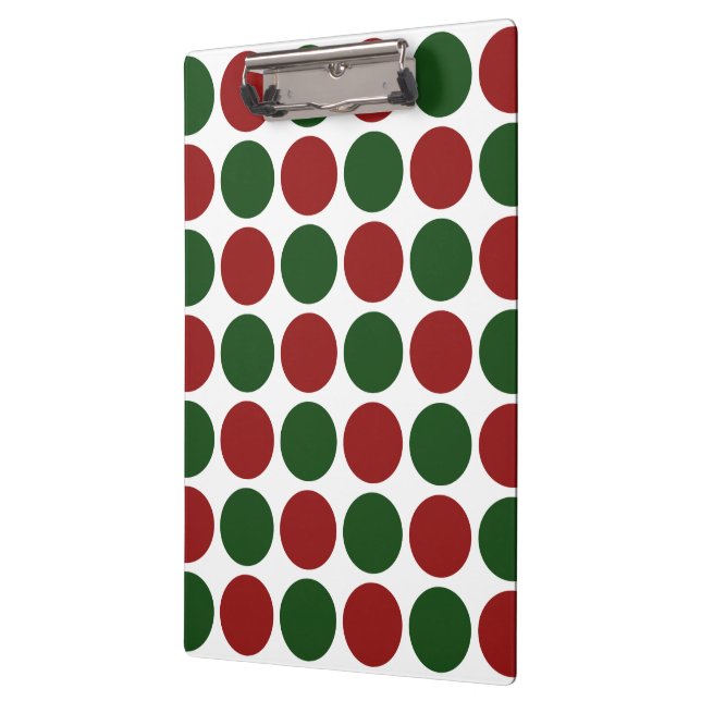 Red and Green Polka Dots on White Clipboard (Left)