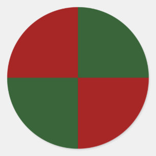 Red and Green Rectangles Classic Round Sticker
