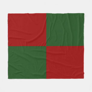 Red and Green Rectangles Fleece Blanket