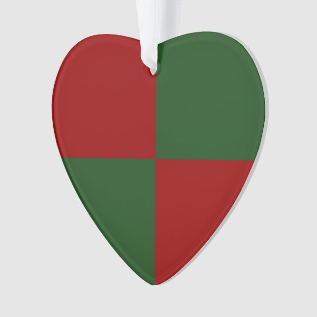 Red and Green Rectangles Ornament (Front)