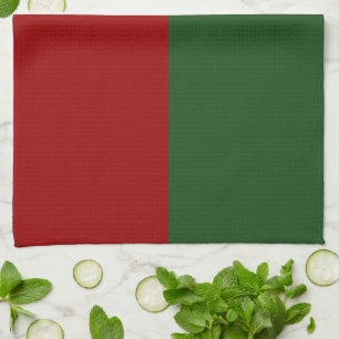 Red and Green Rectangles Tea Towel