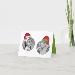 Red and Green Santa Hat Photo Collage Christmas Holiday Card
