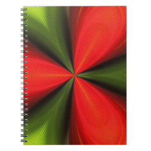 Red And Green Shapes Abstract Art Notebook