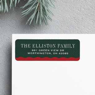 Red and green simple Christmas return address Label