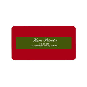 Red and green Simple Personal Return Address Label