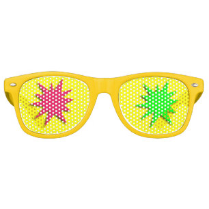 Red and Green Spatter Stars Retro Sunglasses