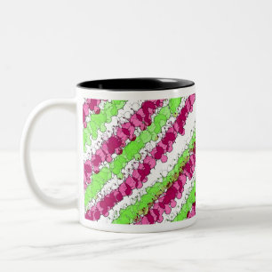 Red and Green Splatter Distressed Two-Tone Coffee Mug