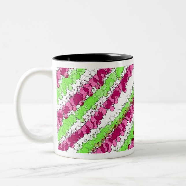 Red and Green Splatter Distressed Two-Tone Coffee Mug (Left)