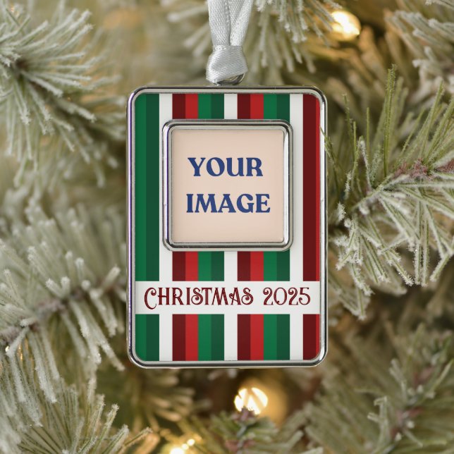 Red and Green Striped Christmas Ornament (Tree)